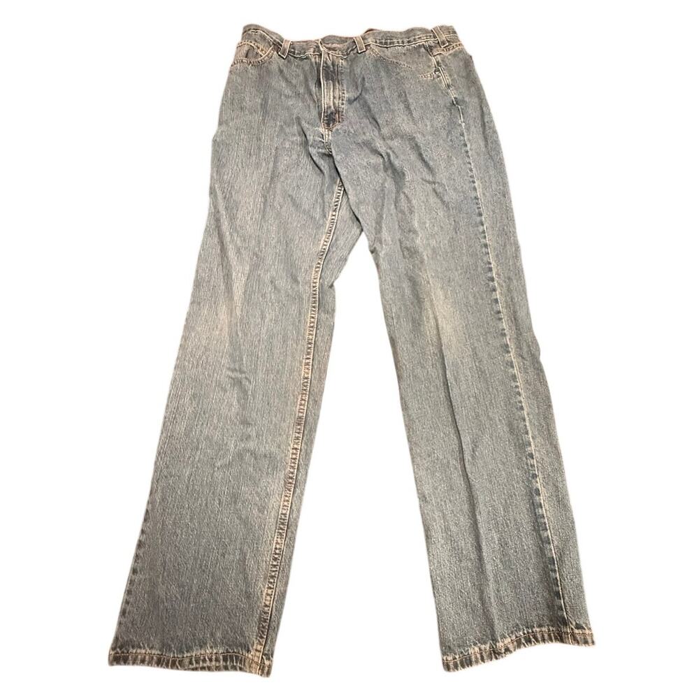 Saddlebred Men's Classic Fit Blue 100% Cotton Denim Solid Jeans Size 36W x 34